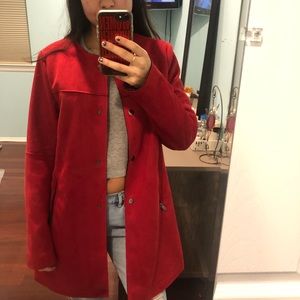 Long Suede Red Jacket